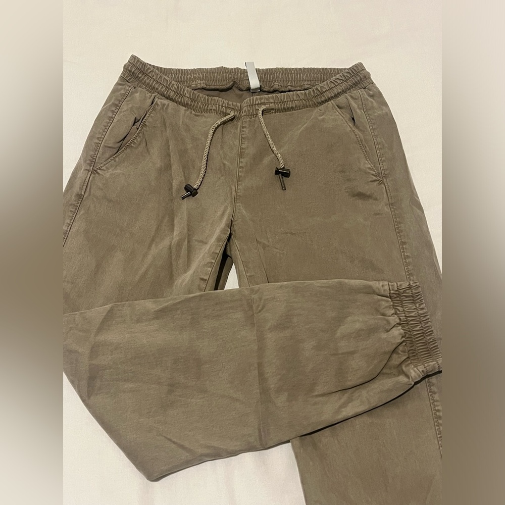 Zara Pant Drawstring Ankle Khaki women SIZE SMALL joggers army